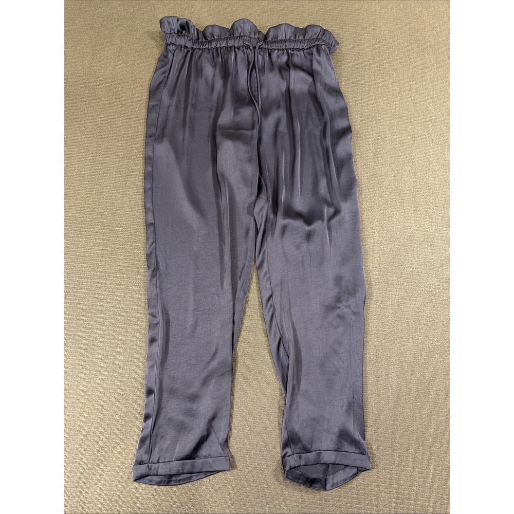 Hatch Satin Paper Bag Pants Navy Pull On Size Small